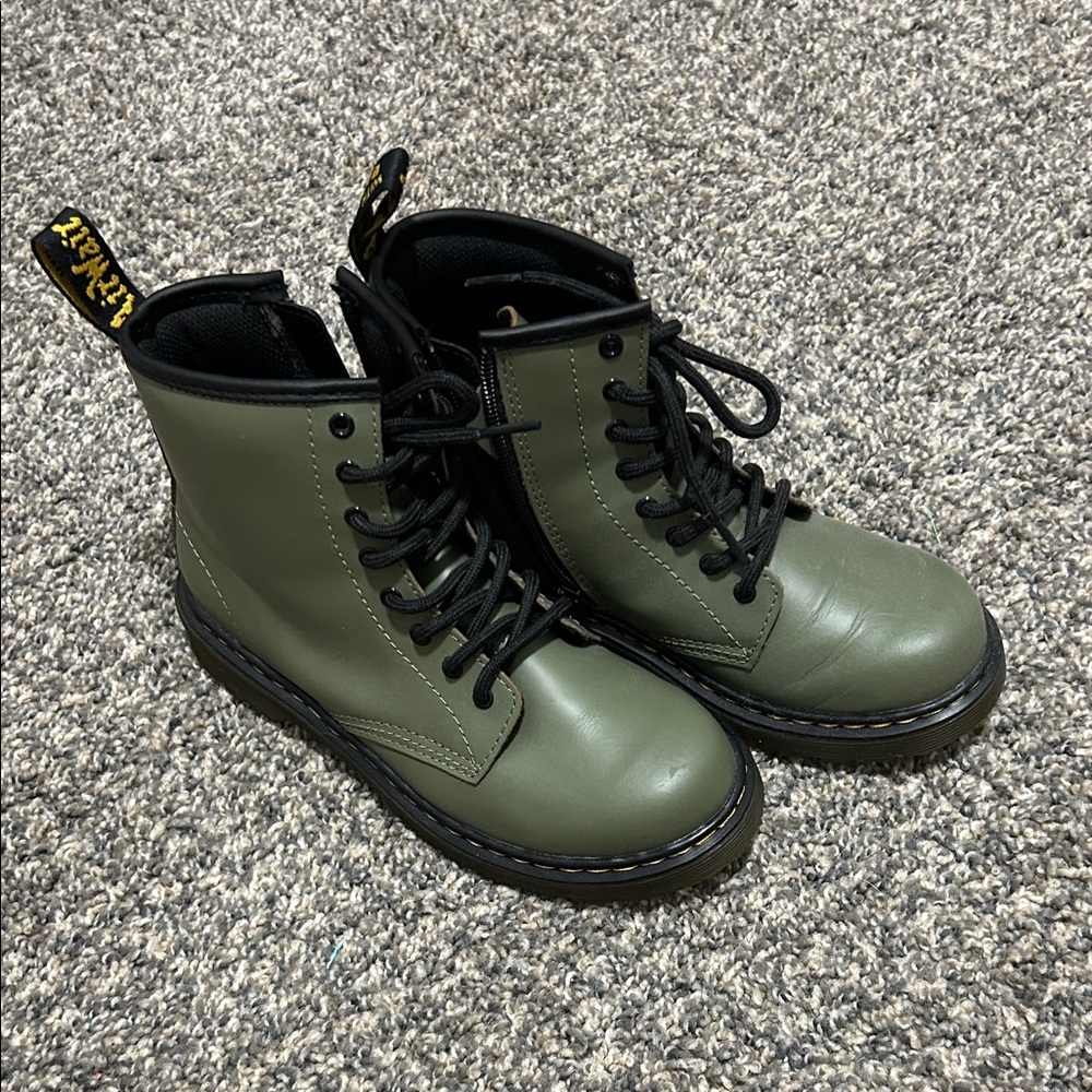 Doc Martens Green Lace-Up Boots